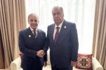 President Emomali Rahmon meets with Prime Minister of the Islamic Republic of Pakistan Shahbaz Sharif