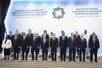 President Emomali Rahmon participates in an official welcom ceremony of heads of state and delegations of the Third UN Conference