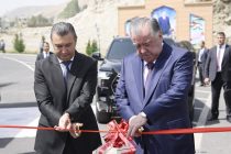 President Emomali Rahmon participated in ceremony to commission the Rogun-Nurobod roundabout road