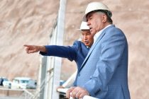 President Emomali Rahmon becomes familia with the permanent water intakes at Rogun HPP
