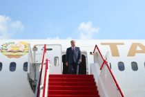 President Emomali Rahmon lands in Tianjin for SCO summit
