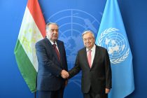 President of the Republic of Tajikistan Emomali Rahmon meets with United Nations Secretary-General Antonio Guterres