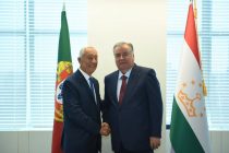 President of Tajikistan Emomali Rahmon meets with President of the Republic of Portugal Marcelo Rebelo de Sousa