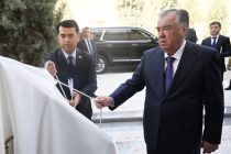 President Emomali Rahmon participates in inauguration ceremony of the central stadium in Temurmalik district