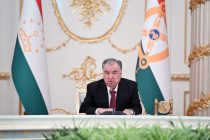 President Emomali Rahmon receives heads of delegations taking part in 35th meeting of the Coordinating Council of Prosecutor Generals of CIS member countries