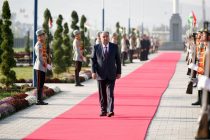 President Emomali Rahmon raised National Flag of Tajikistan in Vose district