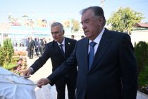 President Emomali Rahmon attends opening ceremony of the Food Safety Center in Fayzobod district