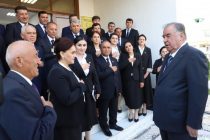 President Emomali Rahmon inaugurated new building of education division of Fayzobod district