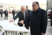 President Emomali Rahmon participated in inauguration of dry construction powder production plant in Guliston