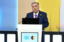 President of Tajikistan Emomali Rahmon attends the United Nations Summit on Social Development in Doha