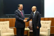 President of Tajikistan Emomali Rahmon meets with President of the Islamic Republic of Pakistan Asif Ali Zardari
