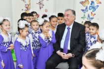 President Emomali Rahmon attended the opening of Ghunchahoi Istiqlol Kindgergarten in Tursunzoda