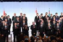 President of Tajikistan Emomali Rahmon take part in the Central Asia + Japan Business Forum