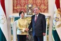 President Emomali Rahmon Receives AIIB President Zou Jiayi in Dushanbe
