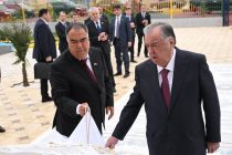 President Emomali Rahmon Opens New Preschool, Visits Mastchoh District in Sughd Region