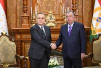 President Emomali Rahmon Receives CSTO Secretary General Taalatbek Masadykov