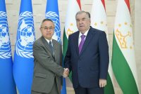 President Emomali Rahmon Meets UN Under-Secretary-General Li Junhua in Dushanbe