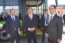 Rustam Emomali Unveils 30 New Electric Buses in Dushanbe