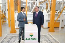 President Emomali Rahmon Launches New Pasta Flour Production Factory in Bobojon Ghafurov District