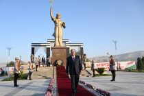 President Emomali Rahmon Opens State Symbols Square and Ismoil Somoni Monument in Yovon