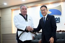 President Emomali Rahmon Awarded 9th Honorary Taekwondo Dan in South Korea